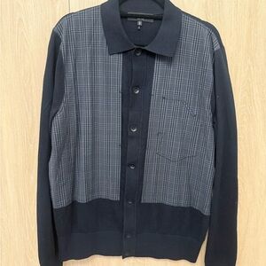 Men's Black and Gray Sweater